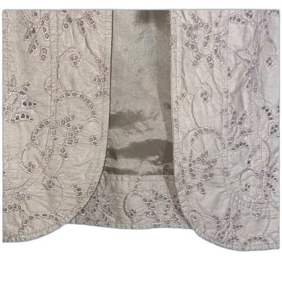 Coldwater Creek Tan Eyelet Embroidered Jacket Medium - Picture 4 of 11